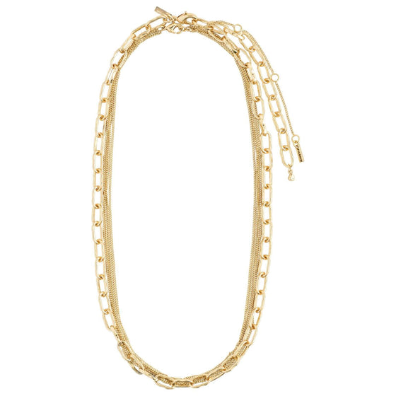 Pilgrim Pause Gold Cable & Curb Chain Necklace
