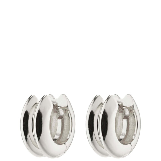 Pilgrim Reflect Silver Chunky Hoop Earrings