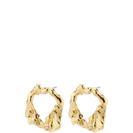 Pilgrim Smile Gold Statement Stud Earrings