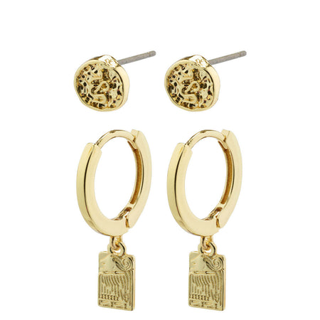 Pilgrim Valkyria 2 in 1 Gold Earrings