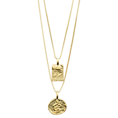 Pilgrim Valkyria Gold Coin 2 in 1 Necklace