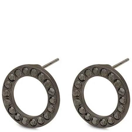 Pilgrim Victoria Hematite Circle Earrings