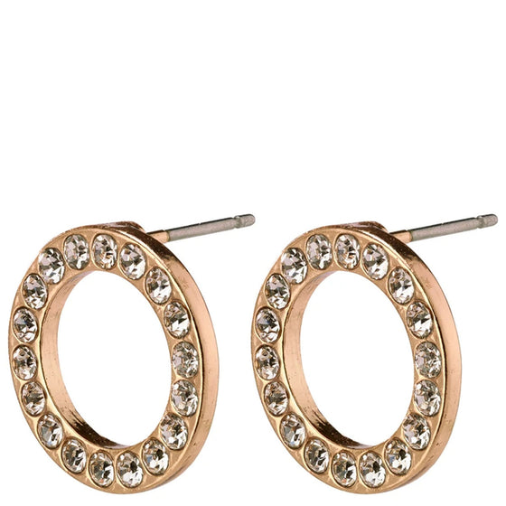 Pilgrim Victoria Rose Gold Circle Earrings