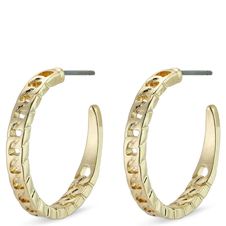 Pilgrim Yggdrasil Gold Chain Effect Hoop Earrings