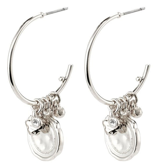 Pilgrim Air Silver Hoop Earrings