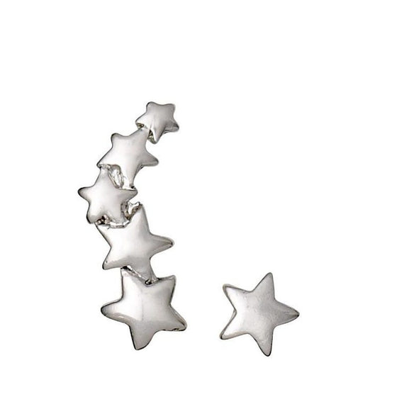 Pilgrim Ava Silver Star Creeper Stud Earrings