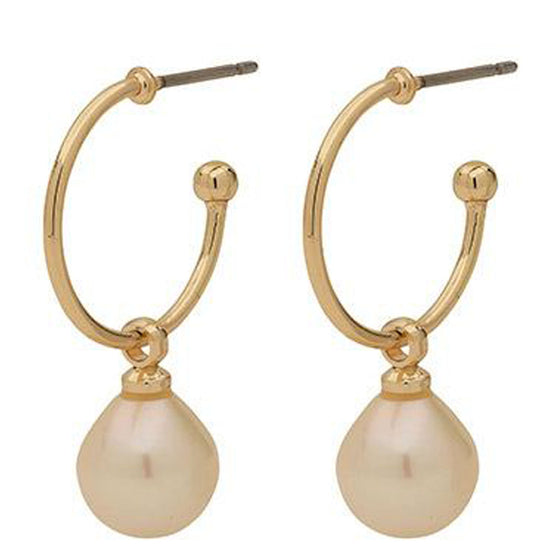 Pilgrim Eila Pearl Gold Drop Earrings