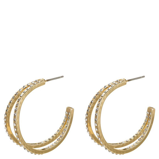 Pilgrim Fire Gold Crystal Hoop Earrings