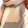 Pink & Beige Abstract Scarf