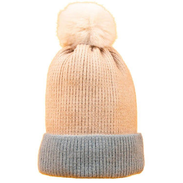 Powder Bonnie Pom Pom Hat - Cream Ice
