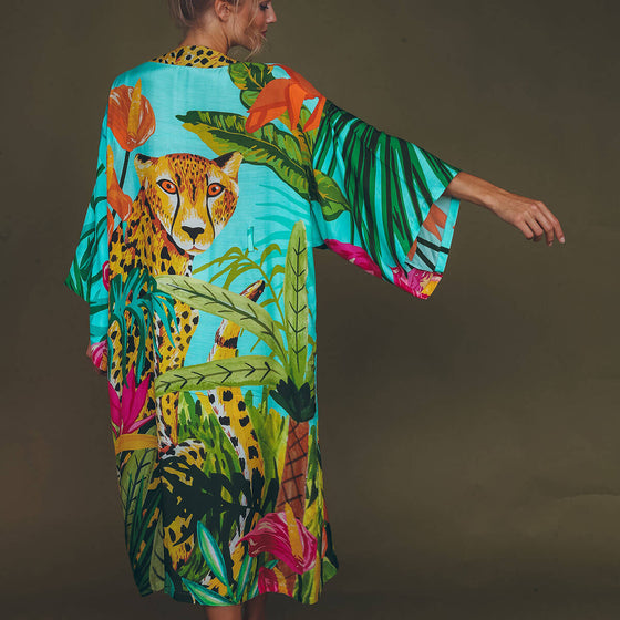 Powder Cheetah Kimono