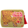 Powder Climbing Leopard Velvet Washbag - Mustard