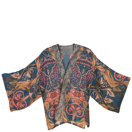 Powder Decorative Damask Kimono