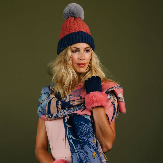 Powder Greta Bobble Hat - Rose Navy