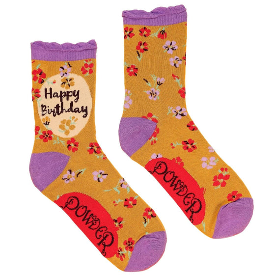 Powder Happy Birthday Floral Ankle Socks