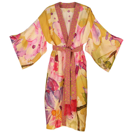 Powder Orchid Kimono Jacket - Mustard