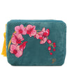 Powder Spring Orchid Velvet Washbag - Teal