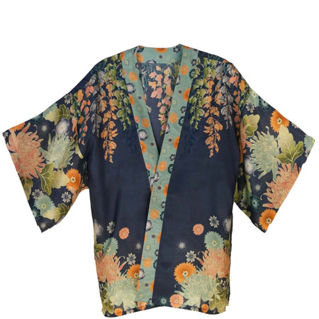 Powder Trailing Wisteria Kimono - Ink