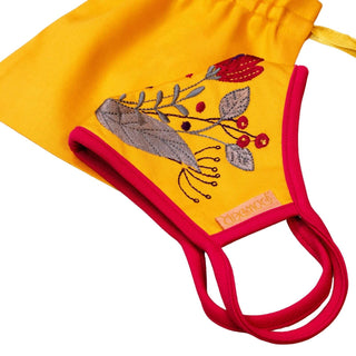 Powder Yellow Floral Face Covering