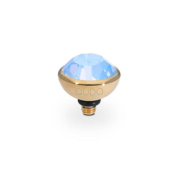 Qudo Bottone 10mm Gold Topper - Light Sapphire Opal