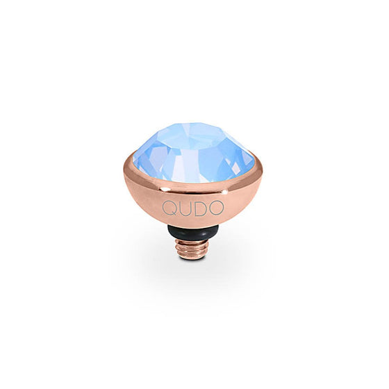 Qudo Bottone 10mm Rose Gold Topper - Light Sapphire Opal
