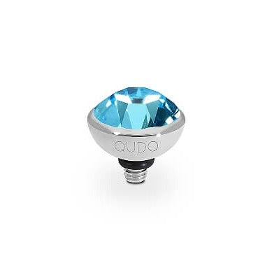 Qudo Bottone 10mm Silver Topper - Aquamarine