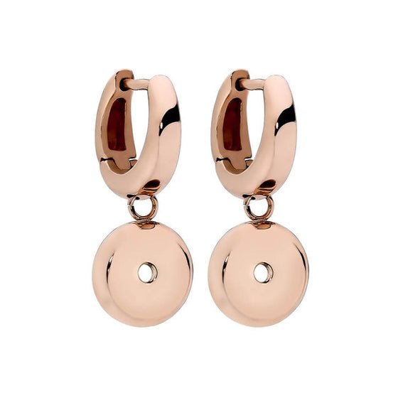 Qudo Creole Hoop Earrings - Rose Gold