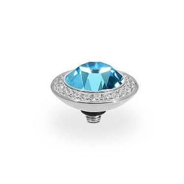 Qudo Tondo Deluxe 13mm Silver Topper - Aquamarine
