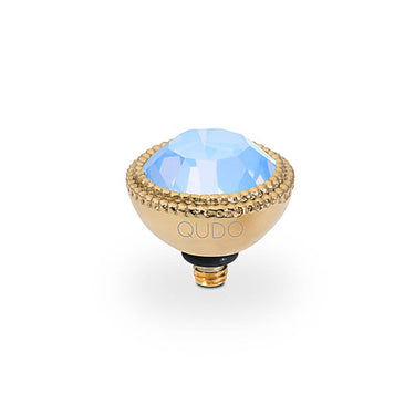 Qudo Fabero 11mm Gold Topper - Light Sapphire Opal