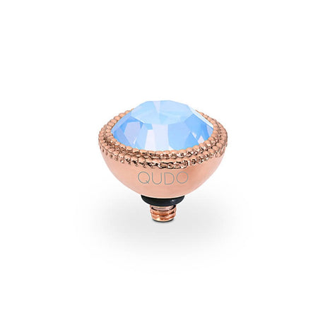Qudo Fabero 11mm Rose Gold Topper - Light Sapphire Opal