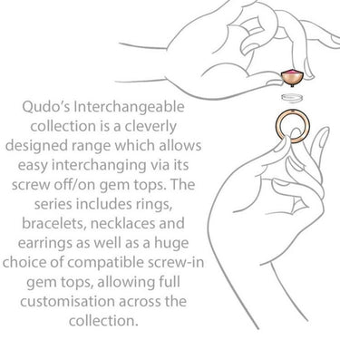 Qudo Bottone 10mm Rose Gold Topper - Emerald