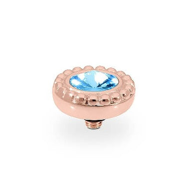 Qudo Ghiare 11mm Rose Gold Topper - Aquamarine