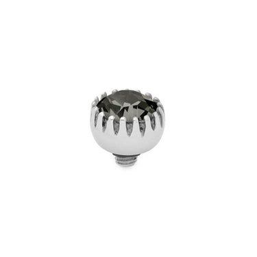 Qudo London 8mm Silver Topper -Black Diamond