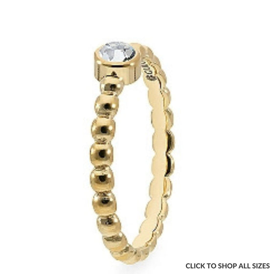 Qudo Matino Deluxe Gold Ring - Clear Crystal