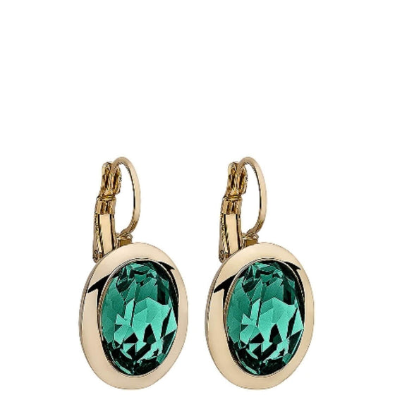 Qudo Tivola Gold Earrings - Emerald