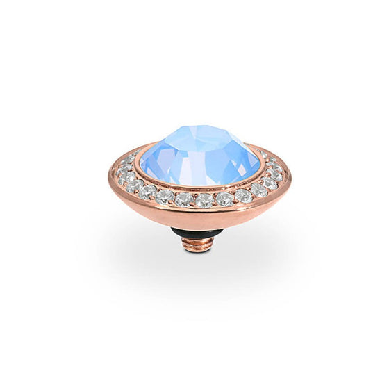 Qudo Tondo Deluxe 13mm Rose Gold Topper - Light Sapphire Opal