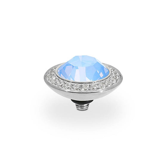 Qudo Tondo Deluxe 13mm Silver Topper - Light Sapphire Opal