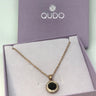 Qudo Tondo Deluxe Pendant Rose Gold Necklace - Jet