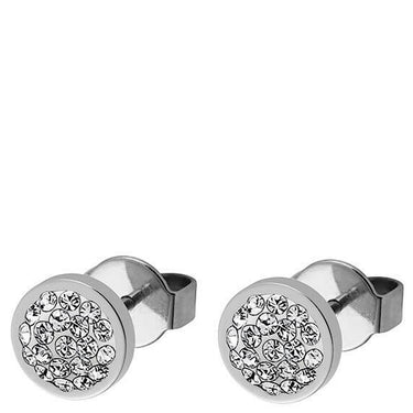 Qudo Cetta Mini Silver Earrings - Clear