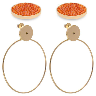 Qudo Lineri Gold Hoop Earrings & Tangerine Tirano Toppers
