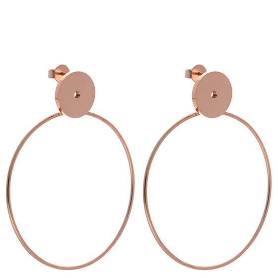 Qudo Lineri Rose Gold Hoop Earrings