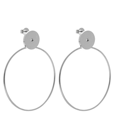 Qudo Lineri Silver Hoop Earrings