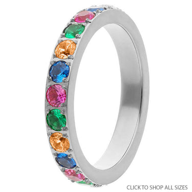 Qudo Rainbow Eternity Ring - Silver