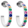 Qudo Rainbow Hoop Earring - Silver