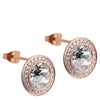 Qudo Tondo Deluxe Rose Gold Earrings - Clear