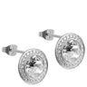 Qudo Tondo Deluxe Silver Earrings - Clear
