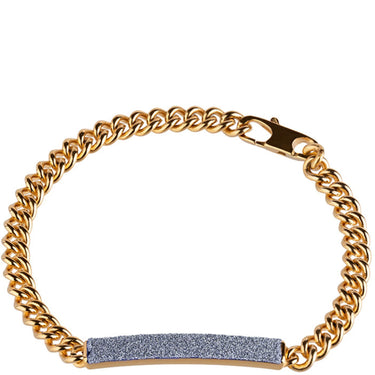 Rebecca Jolie Diamond Dust Bar Pendant Gold Curb Chain Bracelet