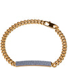 Rebecca Jolie Diamond Dust Bar Pendant Gold Curb Chain Bracelet