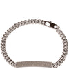 Rebecca Jolie Diamond Dust Bar Pendant Silver Curb Chain Bracelet