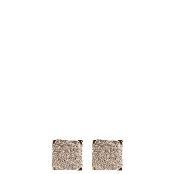 Rebecca Jolie Diamond Dust Boxy Gold Stud Earrings